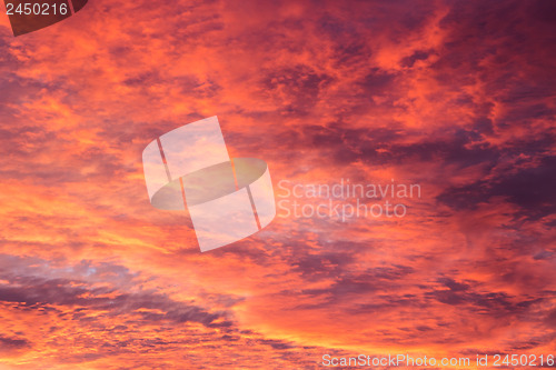 Image of Red sunset sky