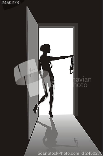 Image of Striptease in the open door