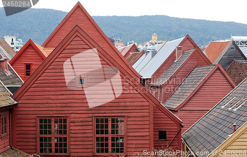 Image of Bergen old houses roofs