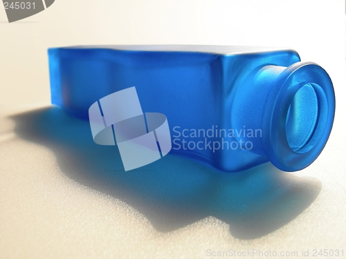 Image of Blue glass bottle