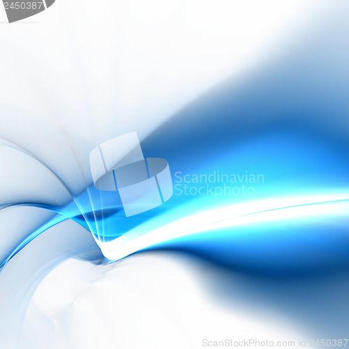 Image of Blue Glowing Fractal Abstract
