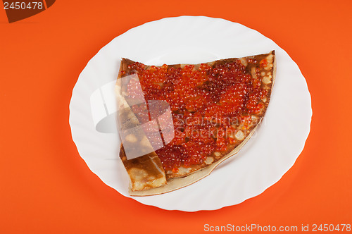 Image of Pancake with red caviar