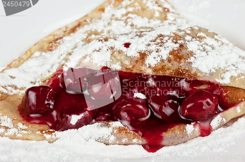 Image of pancakes with cherries