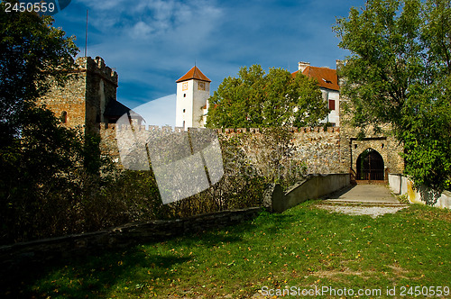 Image of Entrance gate with a drawbridge into the castle Bítov.