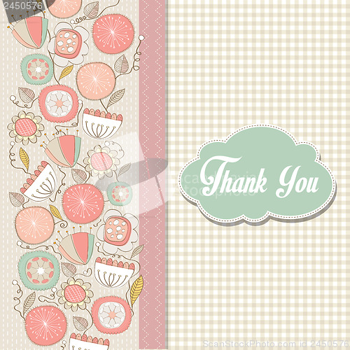 Image of romantic Thank You card with flowers