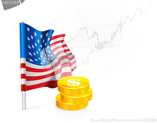 Image of U.S. Flag with coins