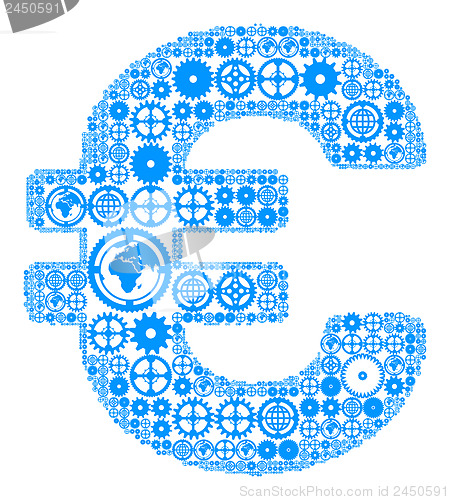 Image of Euro sign made of gears