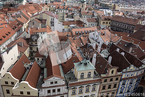 Image of Red roof of buildings in Prague 