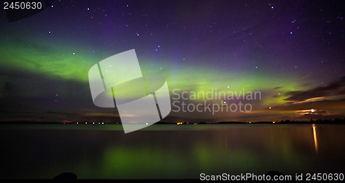 Image of Northern Lights over the lake