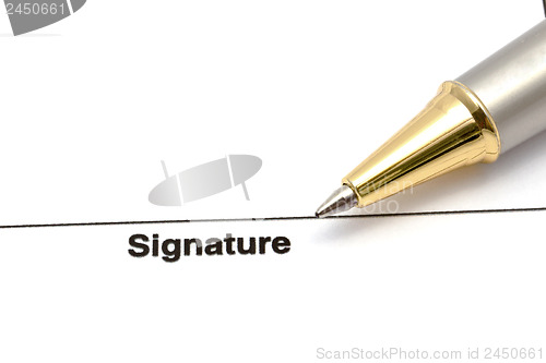 Image of  pen and signature paper 