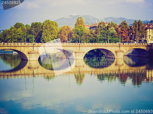 Image of Retro look River Po, Turin