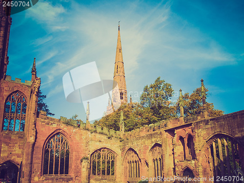 Image of Retro look Coventry Cathedral ruins