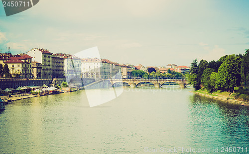 Image of Retro look River Po, Turin