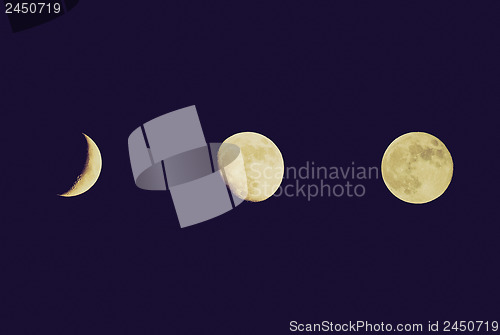 Image of Retro look Moon phases