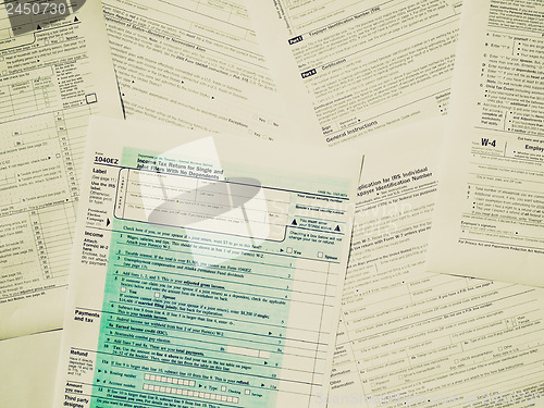 Image of Retro look Tax forms