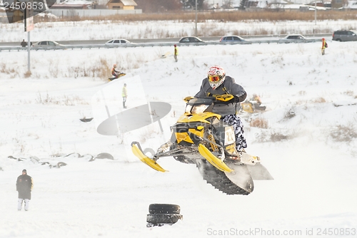 Image of Sport snowmobile jump