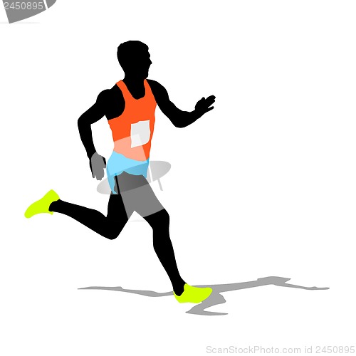 Image of Running silhouettes. Vector illustration.