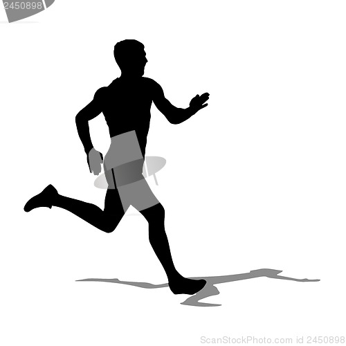 Image of Running silhouettes. Vector illustration.