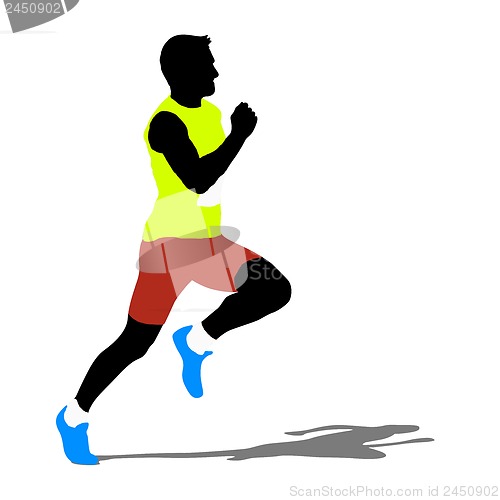 Image of Running silhouettes. Vector illustration.