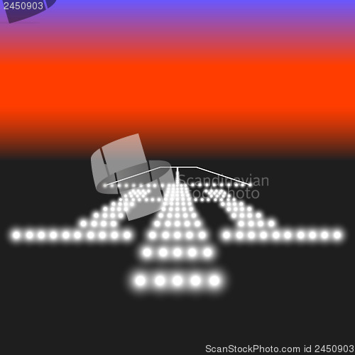 Image of Landing lights. Vector illustration.