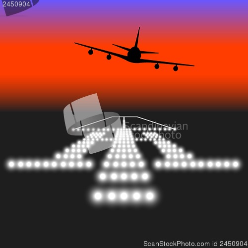 Image of Landing lights. Vector illustration.