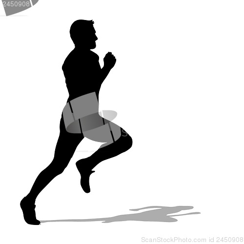 Image of Running silhouettes. Vector illustration.