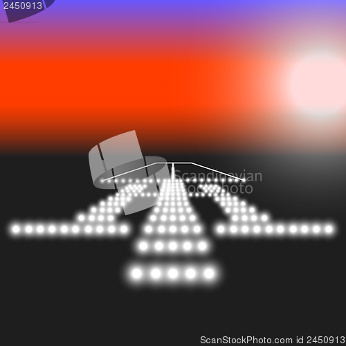 Image of Landing lights. Vector illustration.