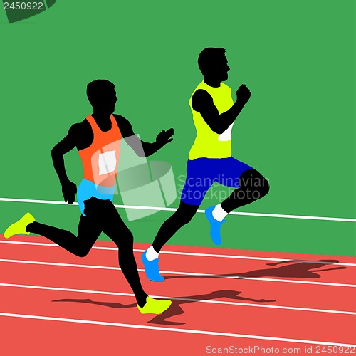 Image of Running silhouettes. Vector illustration.