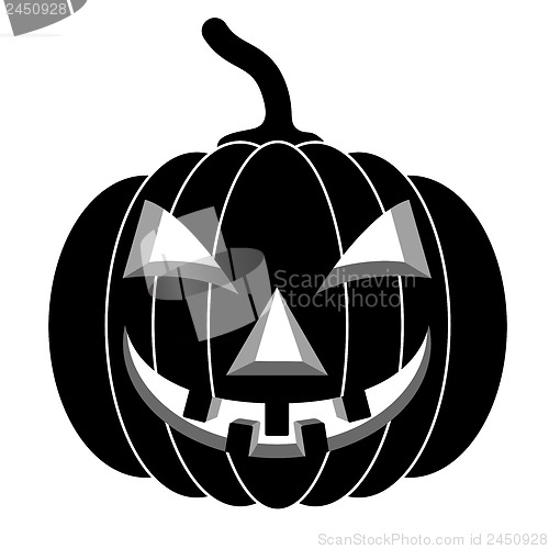 Image of Black pumpkins for Halloween. Vector illustration.