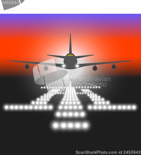 Image of Landing lights. Vector illustration.