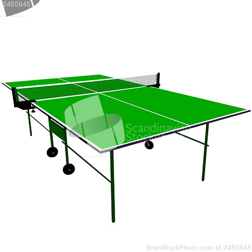 Image of Ping pong green table tennis. Vector illustration.