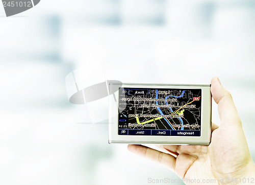 Image of Gps in a man hand.