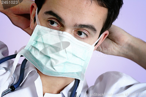 Image of Portrait of a young doctor with stethoscope.