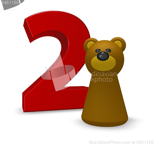 Image of number two and bear