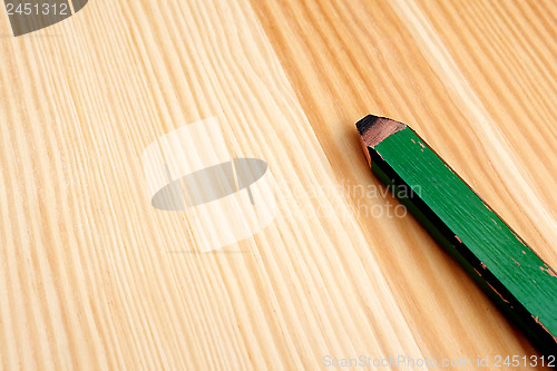 Image of Closeup of green carpenter pencil