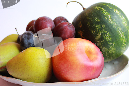 Image of watermelon, pears, pluma and nectarine