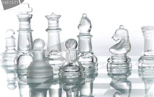 Image of transparent glass chess