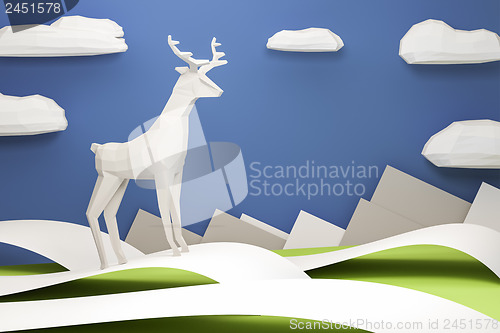 Image of Paper Deer Christmas