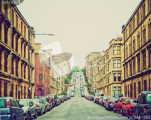 Image of Retro looking Glasgow hill