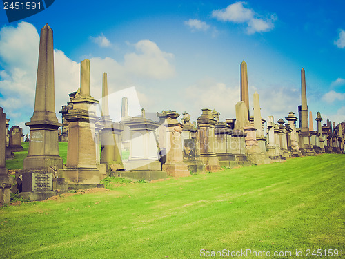 Image of Retro looking Glasgow necropolis