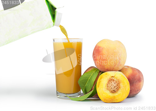 Image of Peaches and glass with juice