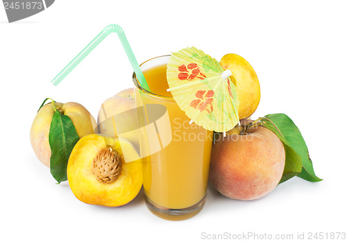 Image of Peaches and glass with juice