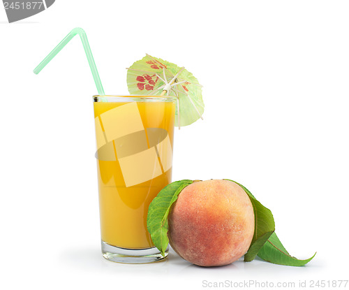 Image of Peaches and glass with juice