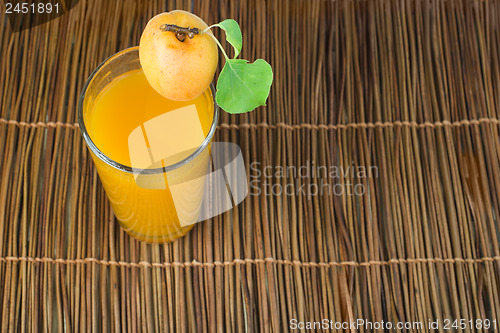 Image of Glass apricot juice.