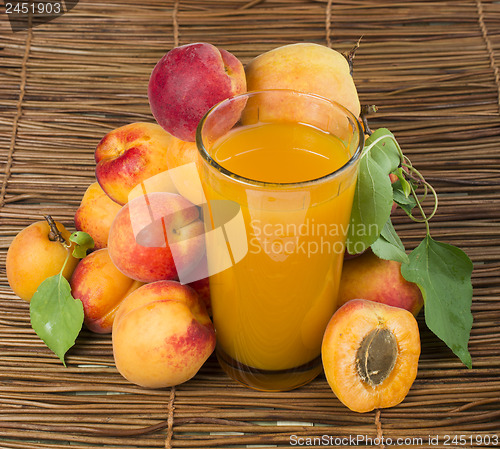 Image of Glass apricot juice.