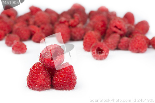 Image of Raspberries white isolated