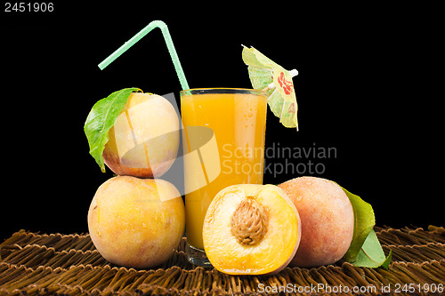 Image of Peaches and glass with juice