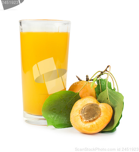 Image of Apricots and glass juice.