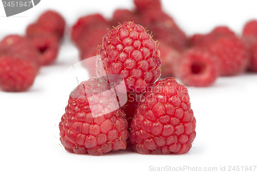 Image of Raspberries white isolated