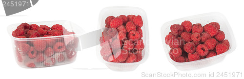 Image of Packed Raspberries white isolated